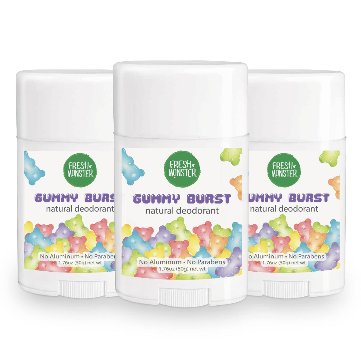 Fresh Monster deodorant bottle shows easy glide-on use for active kids.