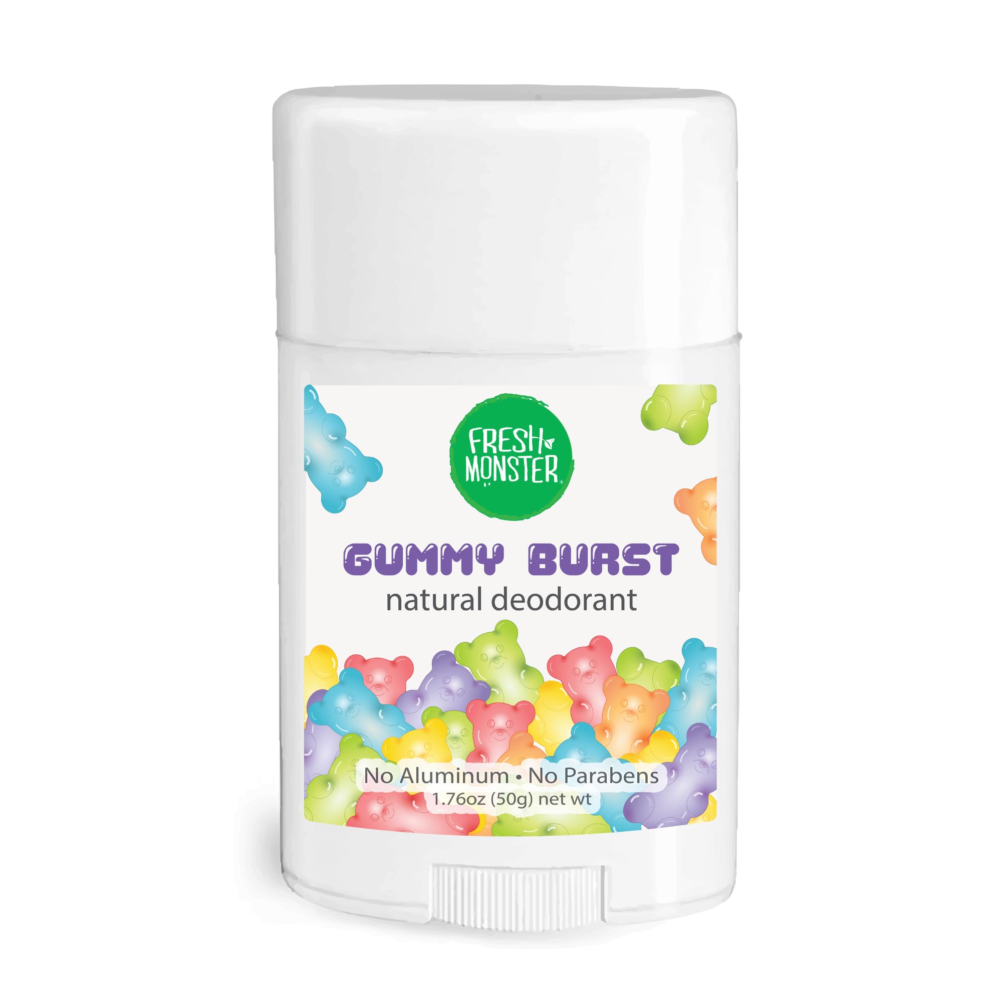 Fresh Monster gummy burst scent deodorant for kids delivers long-lasting freshness at school and play.