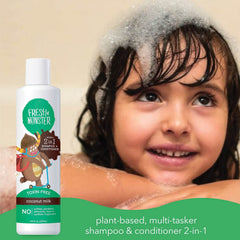 Fresh Monster conditioner application on smooth hair.