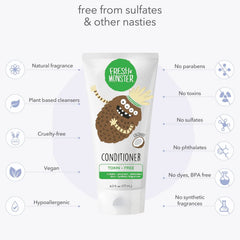 Fresh Monster kids conditioner hair-detangled demo emphasizes smooth, manageable hair after use