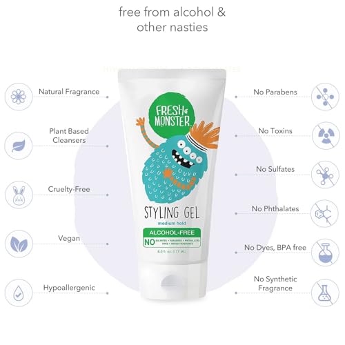 Fresh Monster gel on damp hair helps tame flyaways.