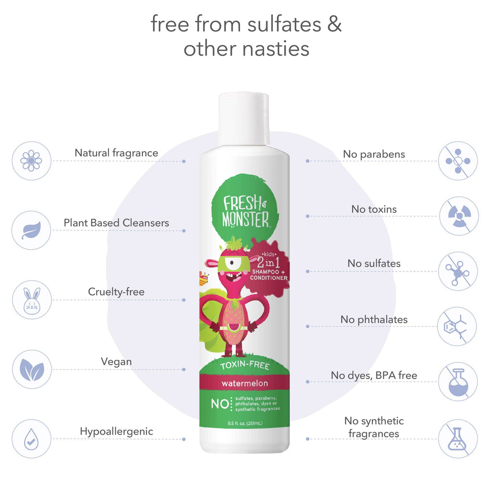 Fresh Monster soft-hair after use showcases silky, manageable kid-friendly results.