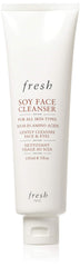 Fresh Soy Face Cleanser bottle close-up, showcasing gentle cleansing for all skin types.