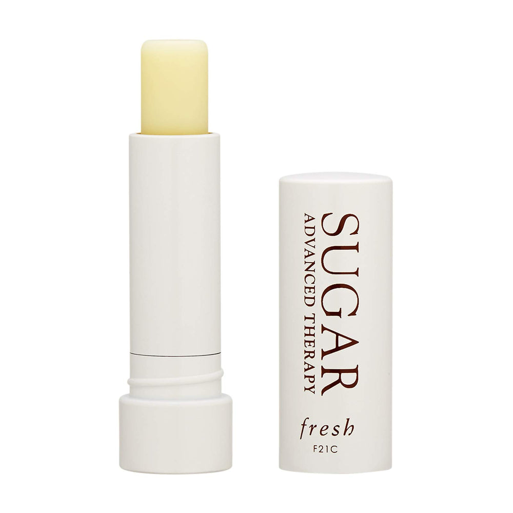 Fresh Sugar Advanced Therapy lip treatment in use smoothing lips for makeup.