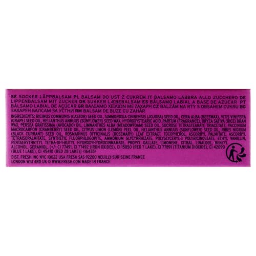 Fresh Sugar Lip Treatment Berry application close-up demonstrates glossy color payoff.