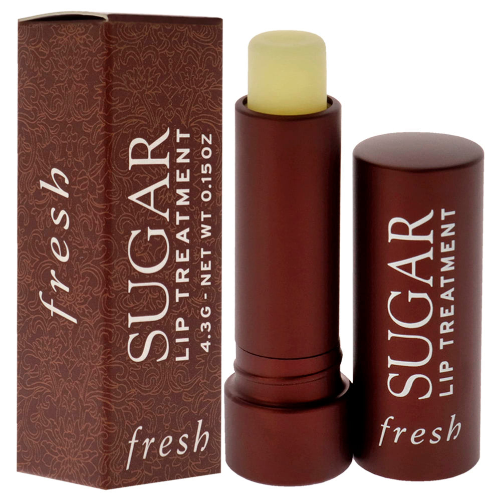 Fresh Sugar Lip Treatment close-up highlights 24hr hydration and conditioning.
