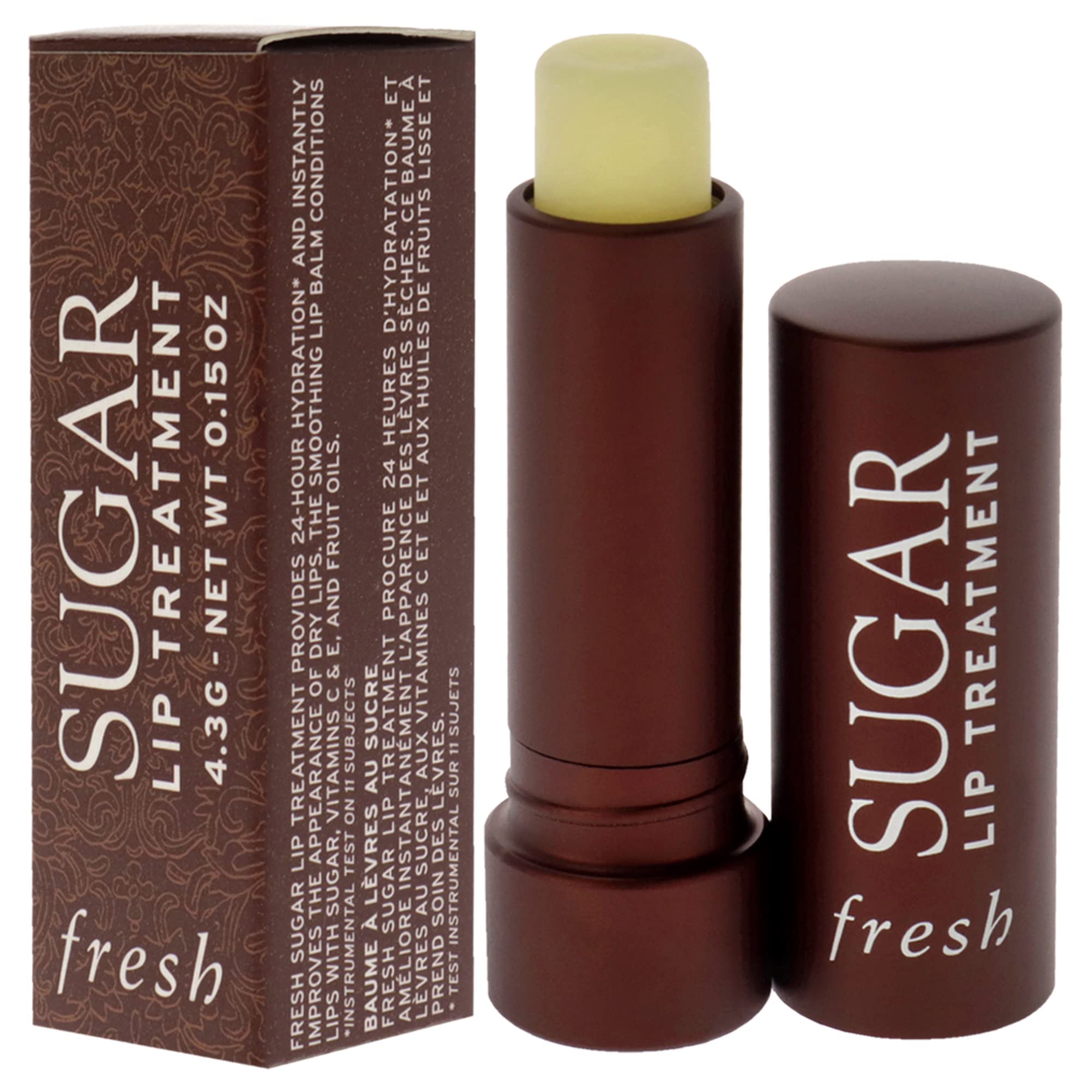 Fresh Sugar Lip Treatment buttery texture and smooth application on lips.