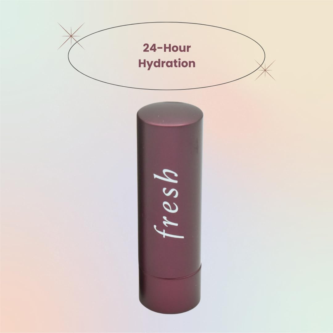 Fresh Sugar Lip Treatment Plum closeup highlights nourishing, buttery texture.