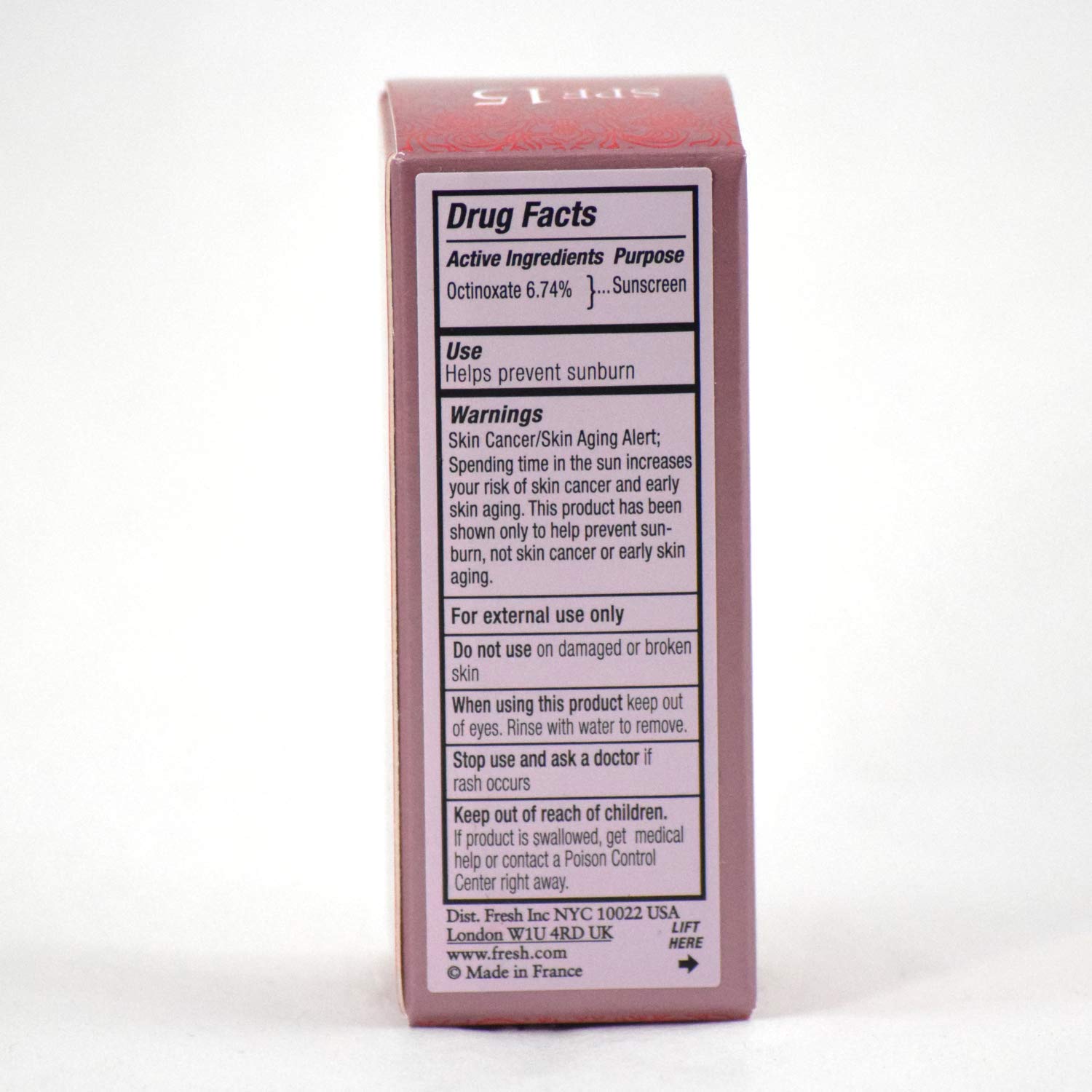 Fresh Sugar Lip Treatment Rose on lips shows natural tint and sheen.