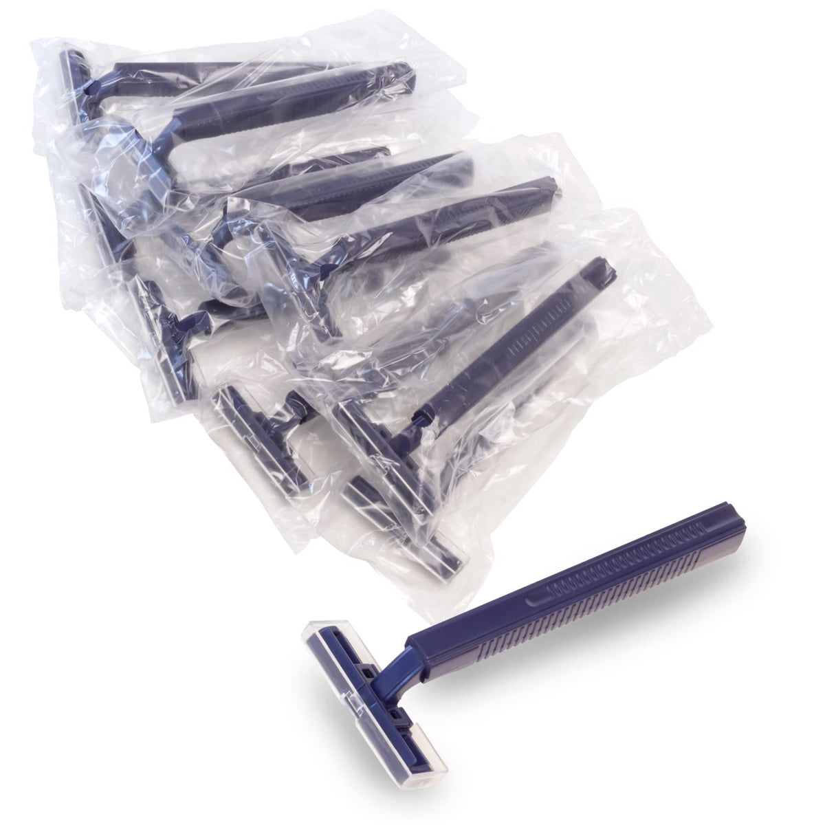 Freshscent 144-pack twin blade razors, individually wrapped for guest kits.