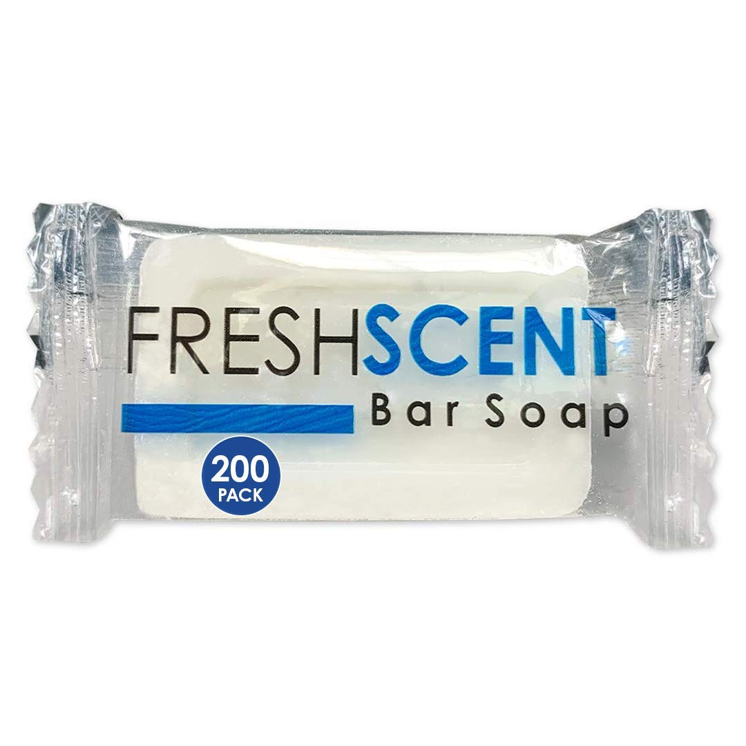 Freshscent bar soap bulk packaging shows bulk-ready distribution for hotels