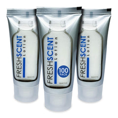 Freshscent lotion 1oz tubes packaged for bulk hospitality distribution.