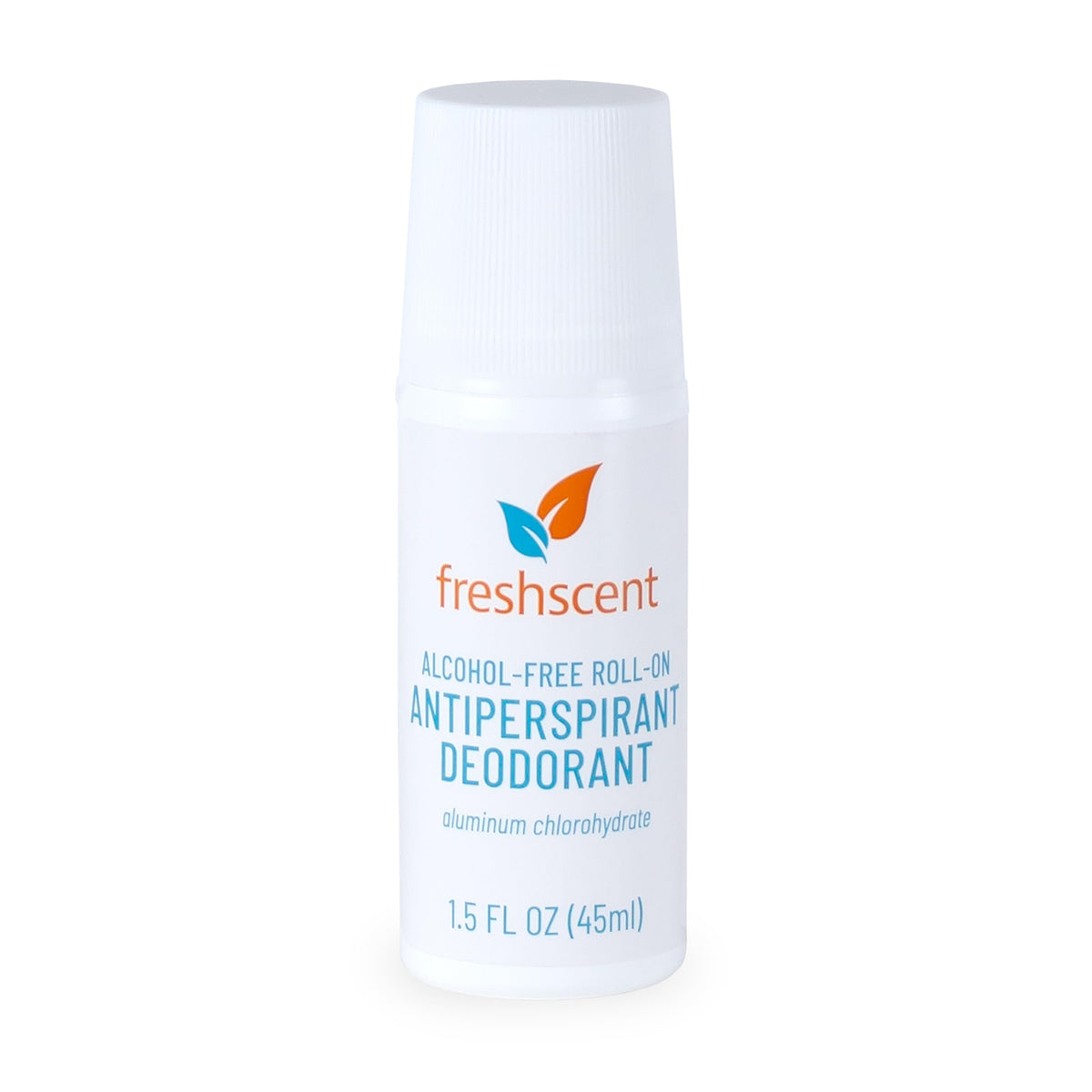 Freshscent roll-on deodorant alcohol-free packaging highlights skin-friendly formula for daily use.