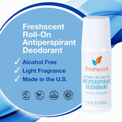 Freshscent roll-on deodorant pack-of-96 box emphasizes value for teams and households.