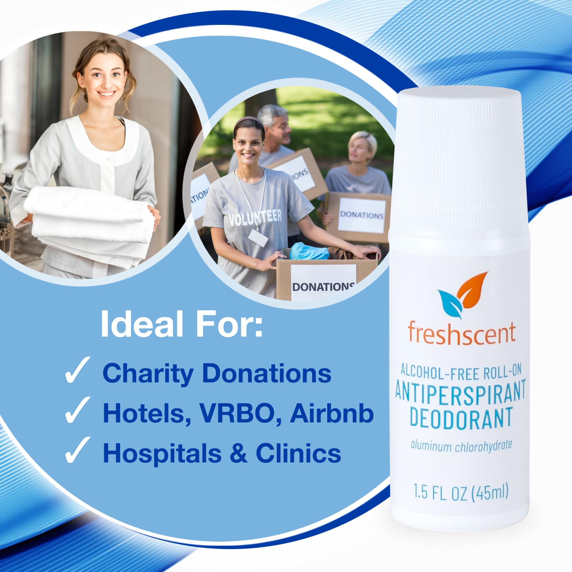 Freshscent roll-on deodorant underarm-application close-up shows smooth glide and quick cover.