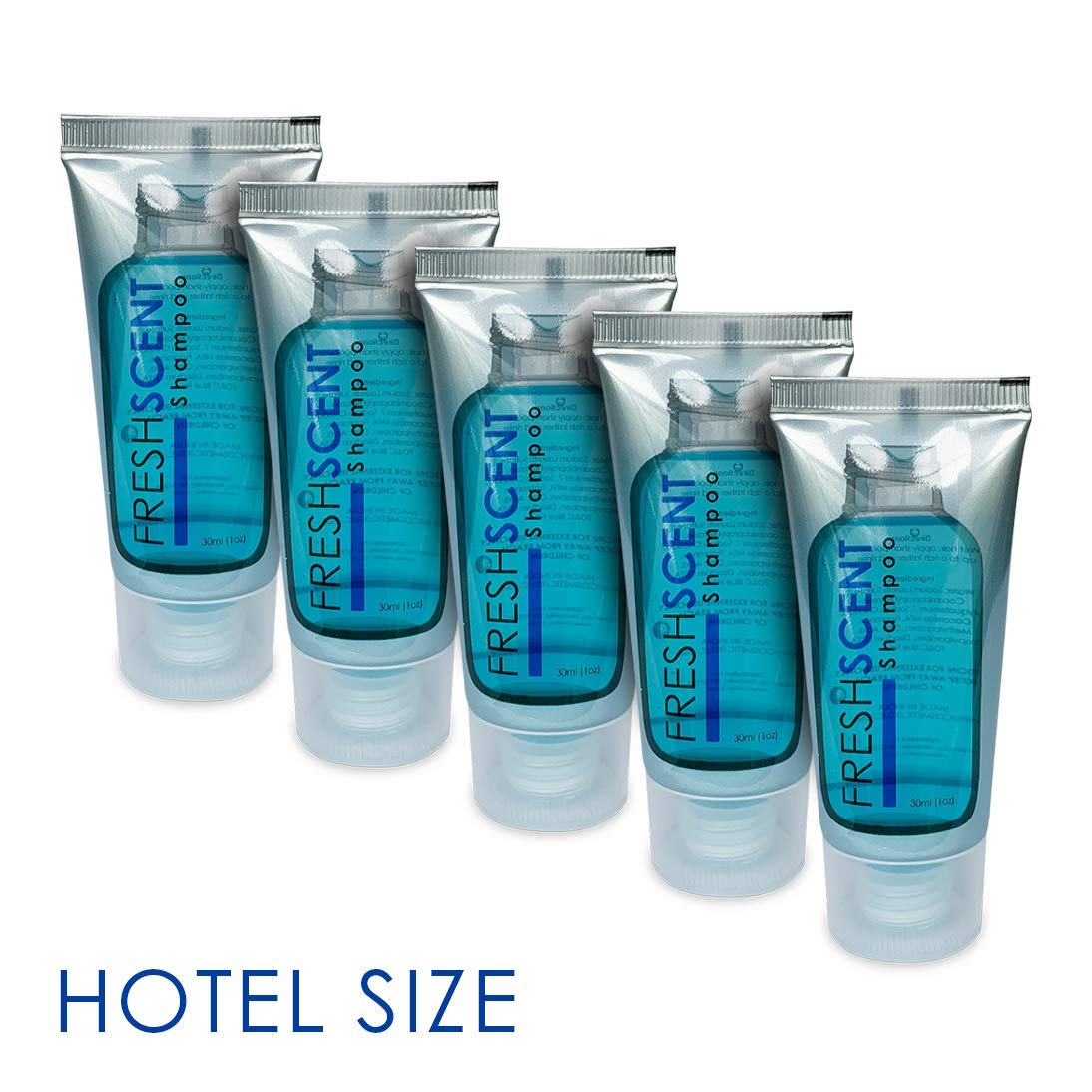 Freshscent Shampoo easy-open cap enables quick guest access in hotel bathrooms.