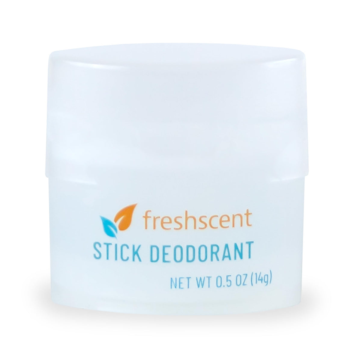 Freshscent 0.5 oz travel-size stick deodorant for on-the-go freshness.