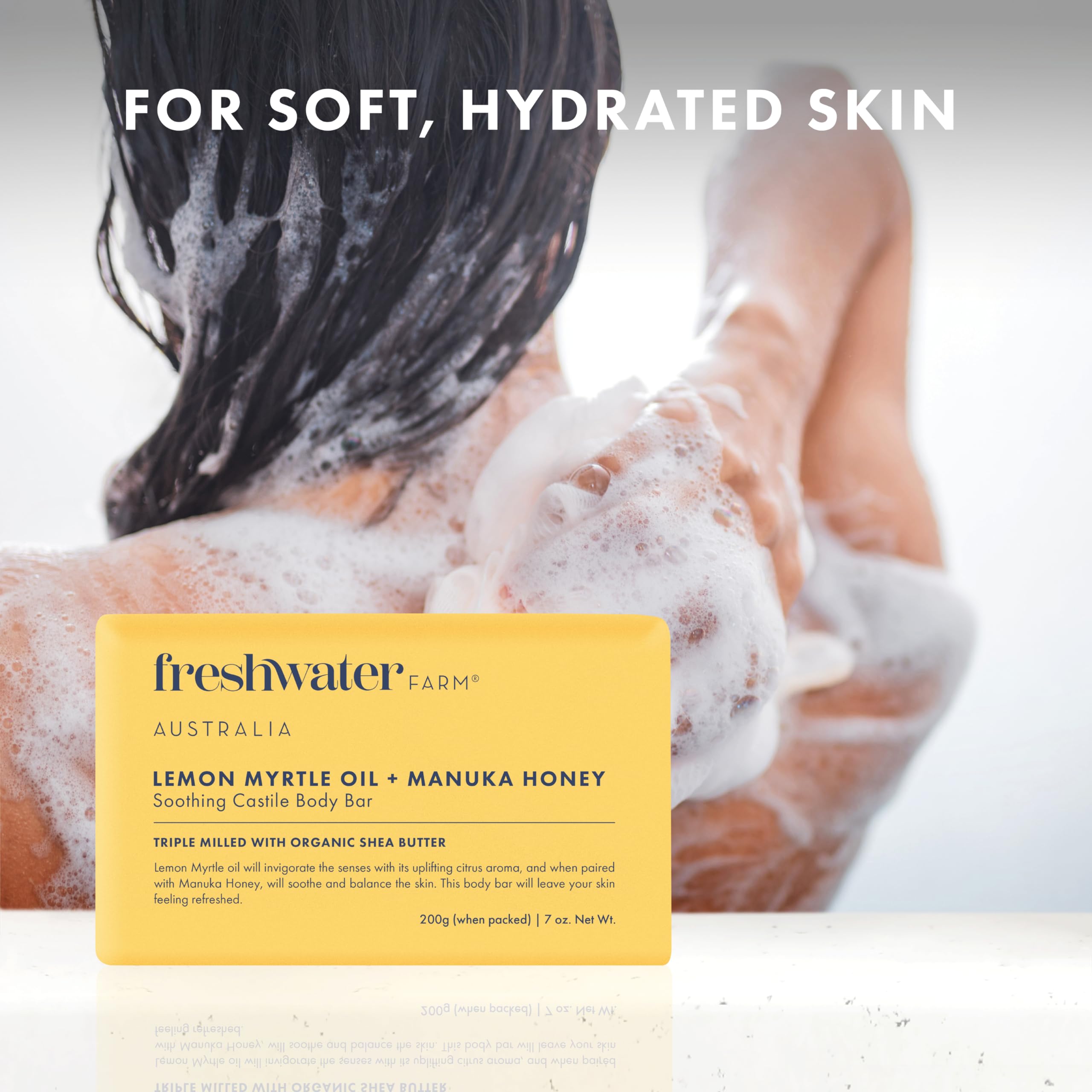 Freshwater Farm Australia biodegradable, greywater-safe soap for mindful showers.