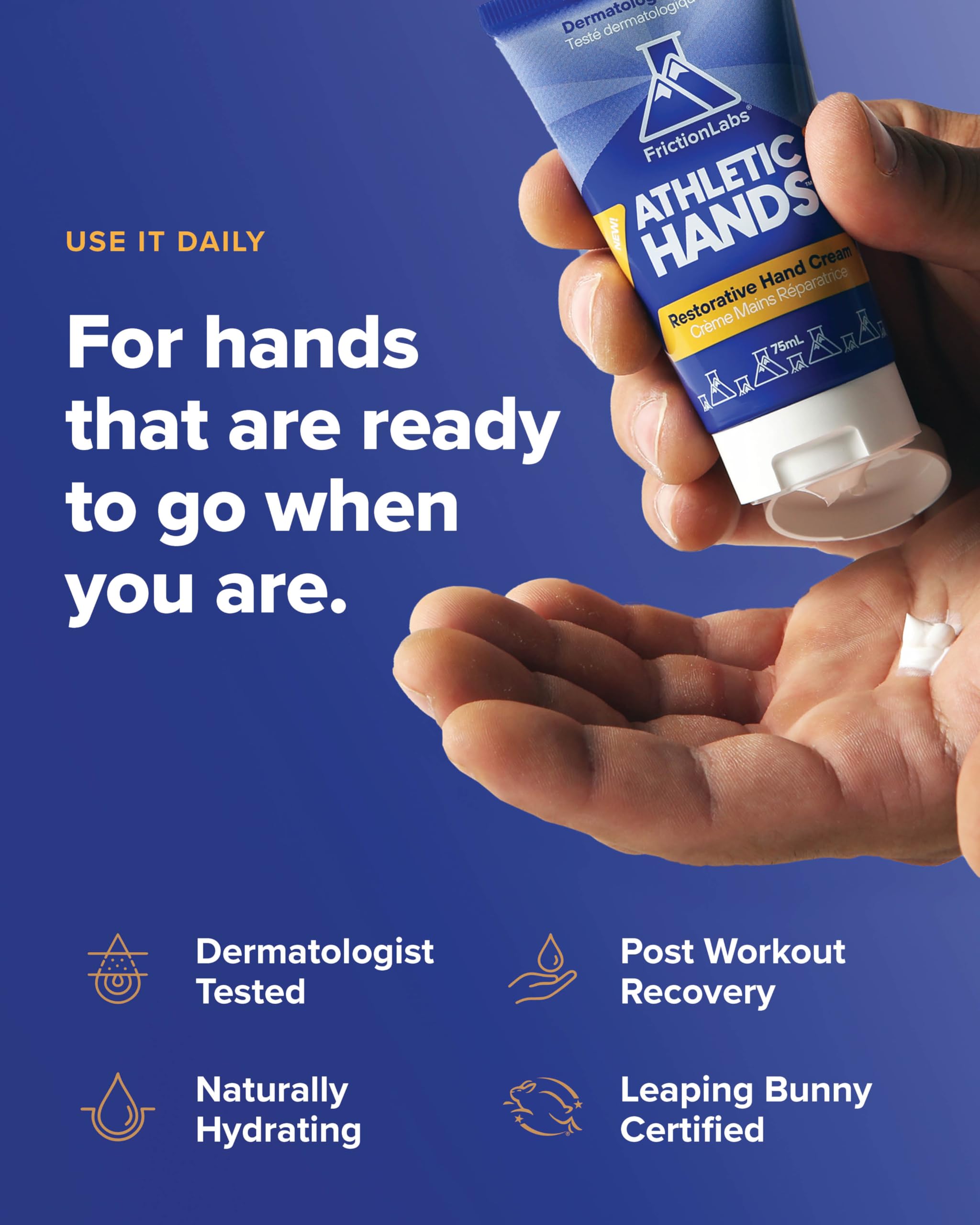 Friction Labs Athletic Hands after-workout use refreshed skin and comfort.