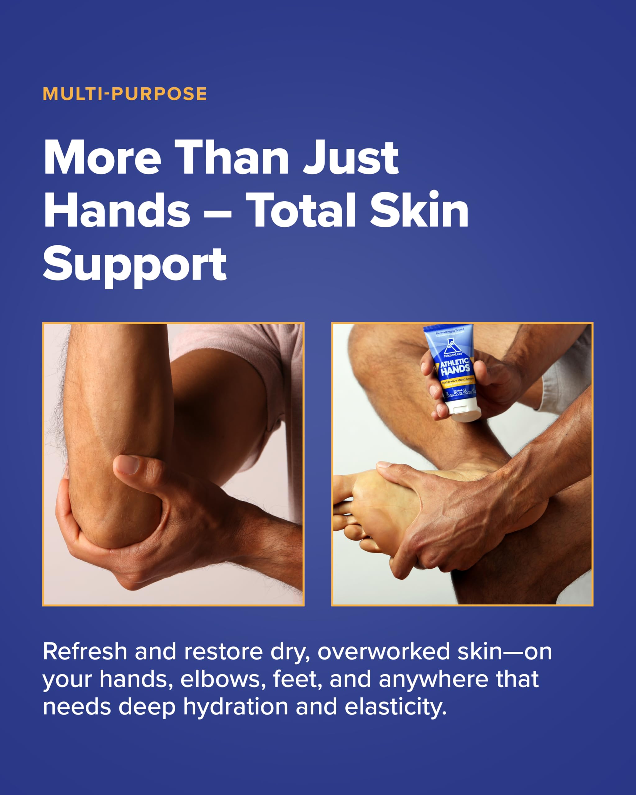 Friction Labs Athletic Hands texture application demonstrating quick absorption post-workout.