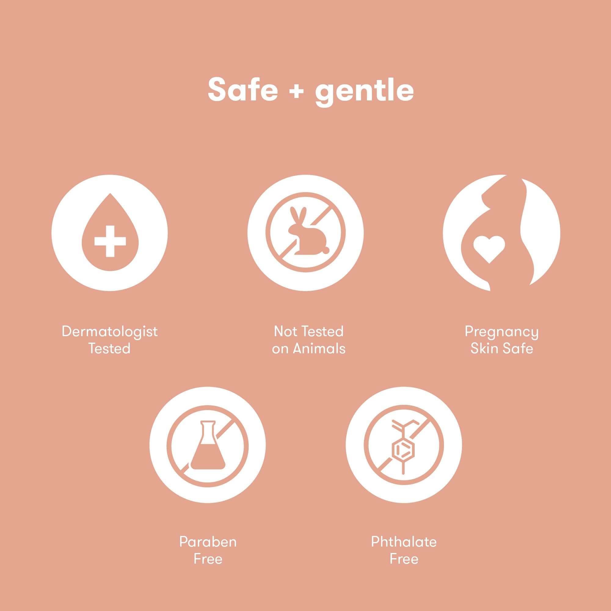Frida Mom dermatologist-tested in-shower moisturizer provides gentle care for sensitive pregnancy skin.