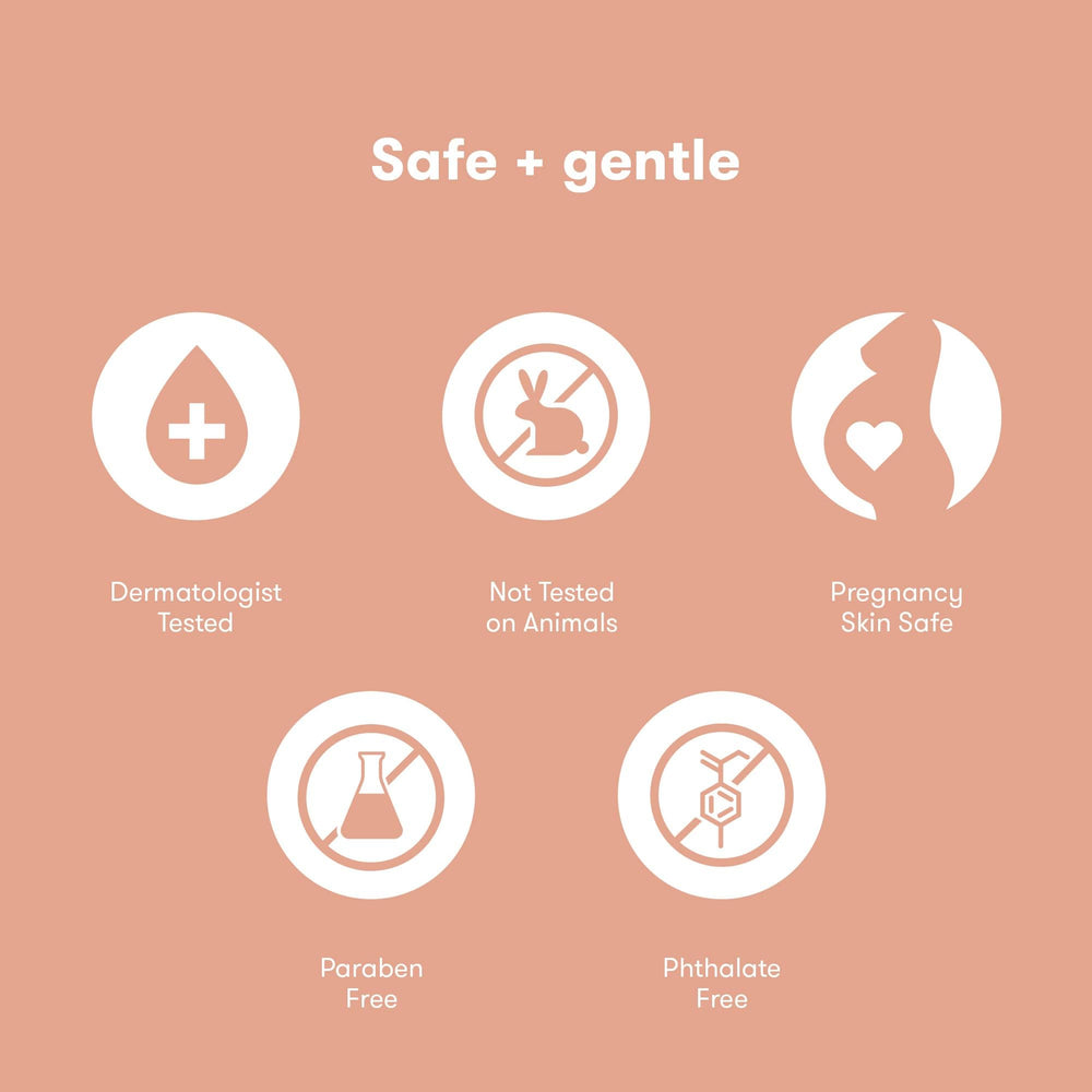 Frida Mom dermatologist-tested in-shower moisturizer provides gentle care for sensitive pregnancy skin.
