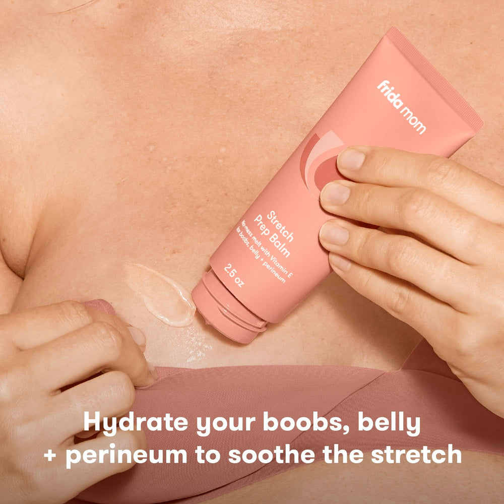 Frida Mom Stretch Mark Cream texture gel-to-oil shown for smooth skin hydration