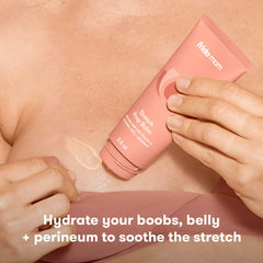 Frida Mom Stretch Mark Cream texture gel-to-oil shown for smooth skin hydration