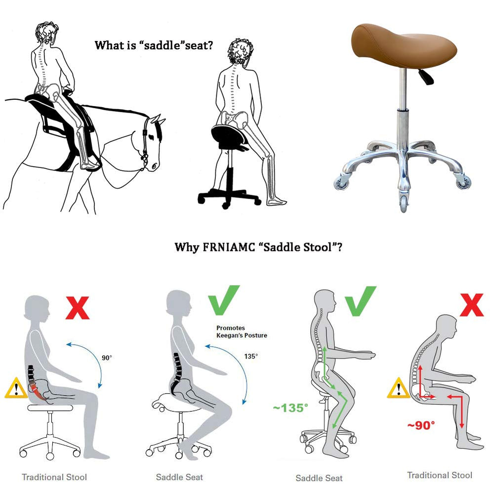 FRNIAMC professional saddle stool assembly demonstrates quick setup for busy clinics.