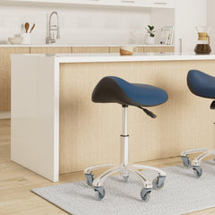 FRNIAMC saddle-stool rolling wheels enable effortless mobility around the studio.