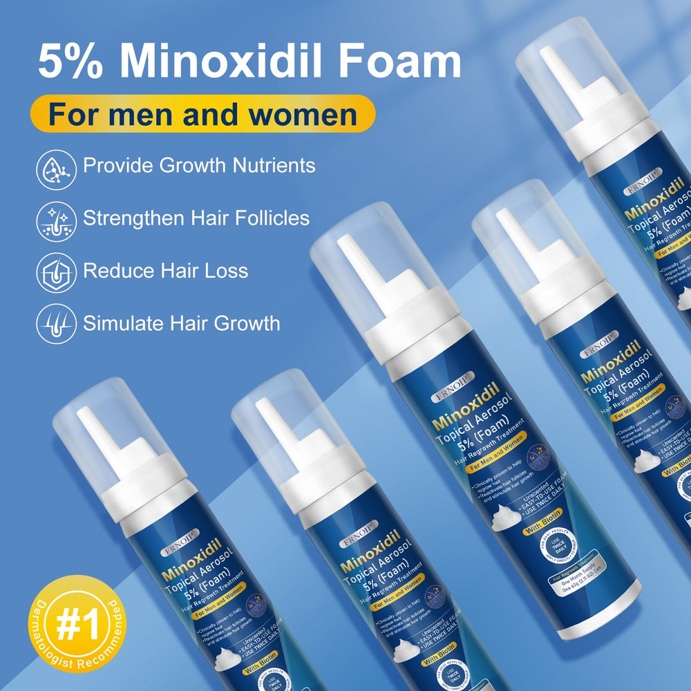 Frnoip foam application on scalp demonstrates easy, precise dosing for thinning areas.