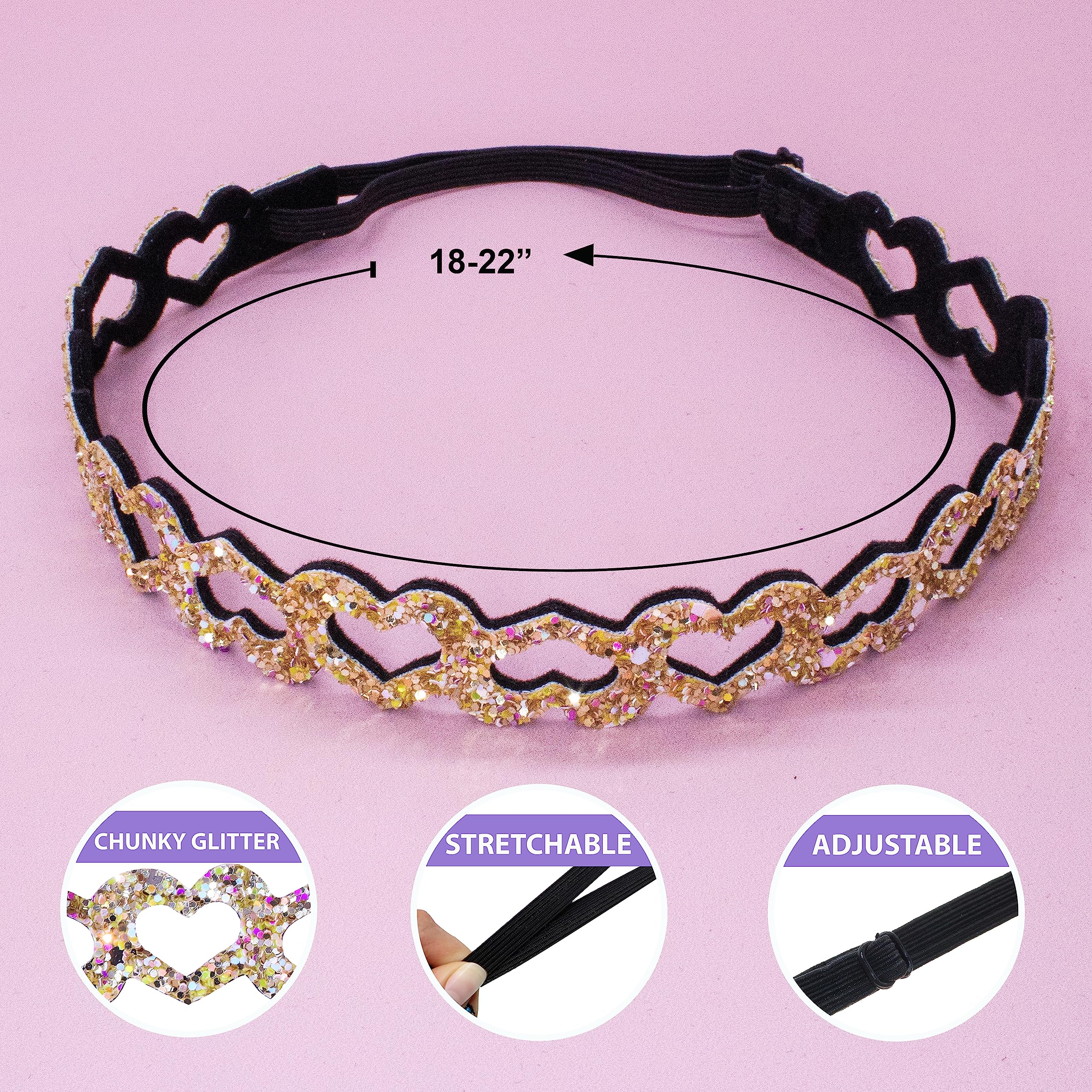FROG SAC adjustable 17 to 21 inches headband shows flexible sizing for kids to adults