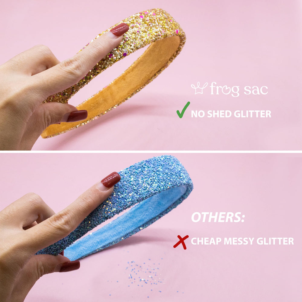FROG SAC glitter headbands flexible hoop adapts to head shape