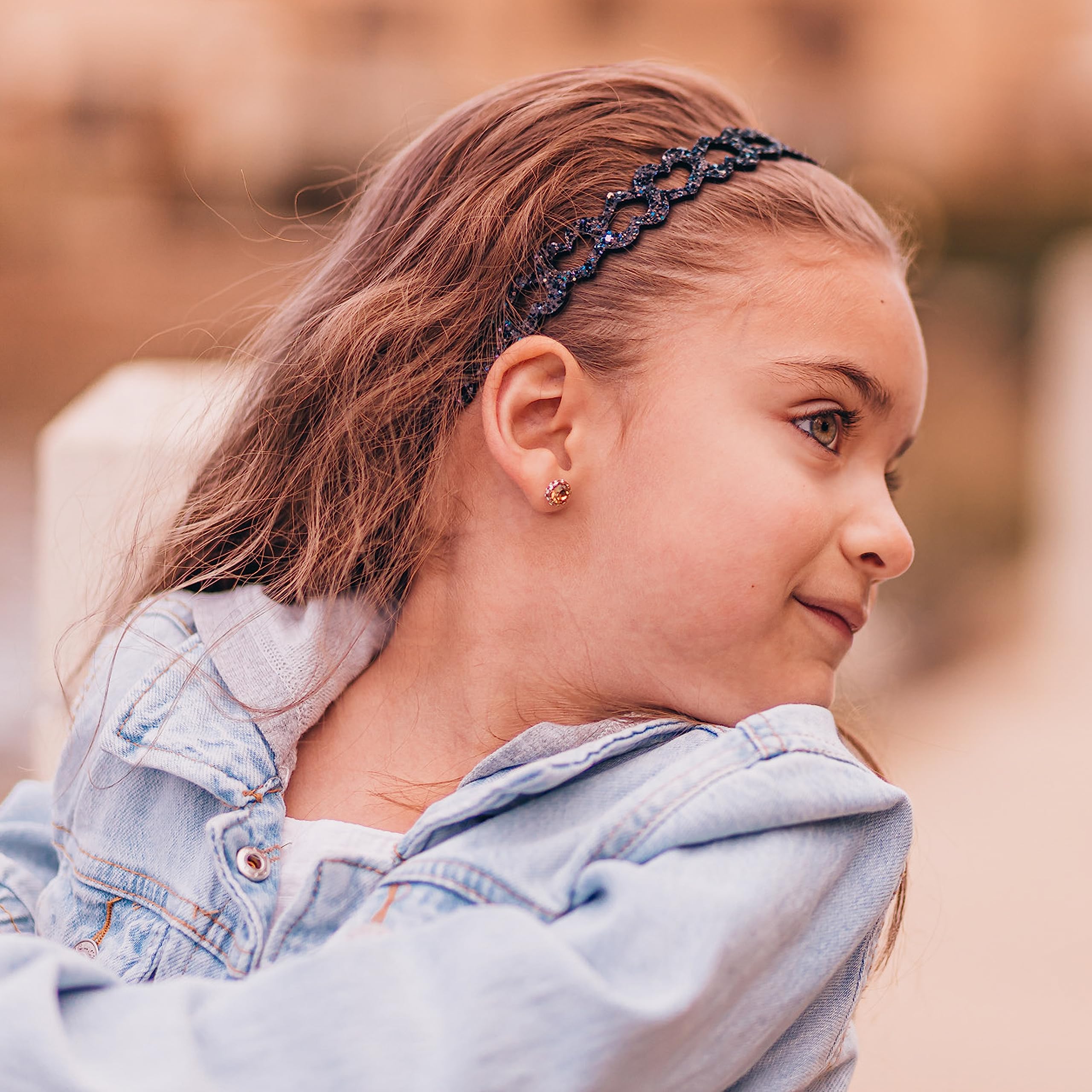 FROG SAC glitter heart zigzag headband closeup enhances bold outfits and everyday style
