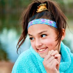 FROG SAC headbands show grosgrain texture and bright color for everyday outfits