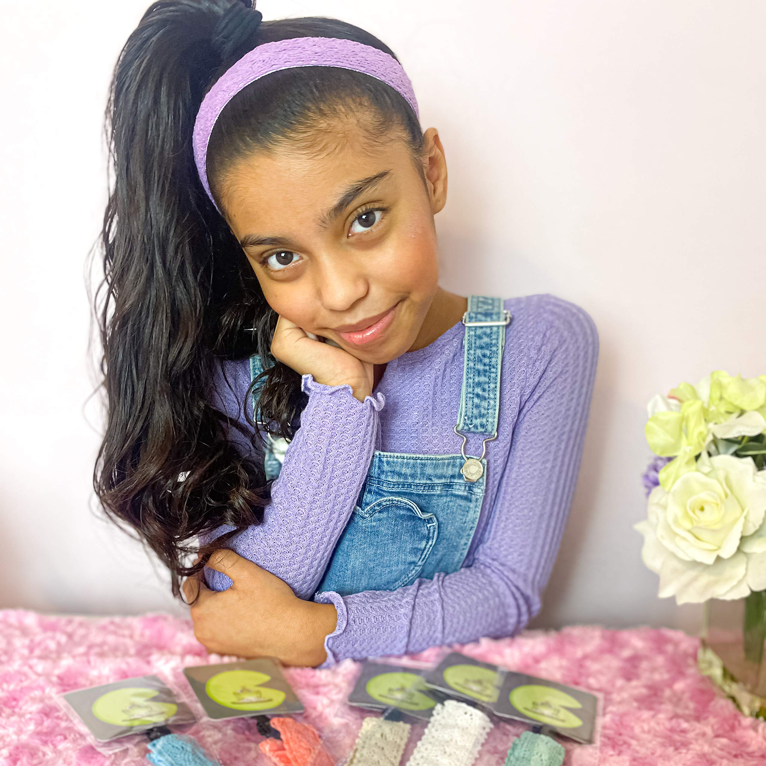 FROG SAC crochet headbands—designed by girls for creative wear.