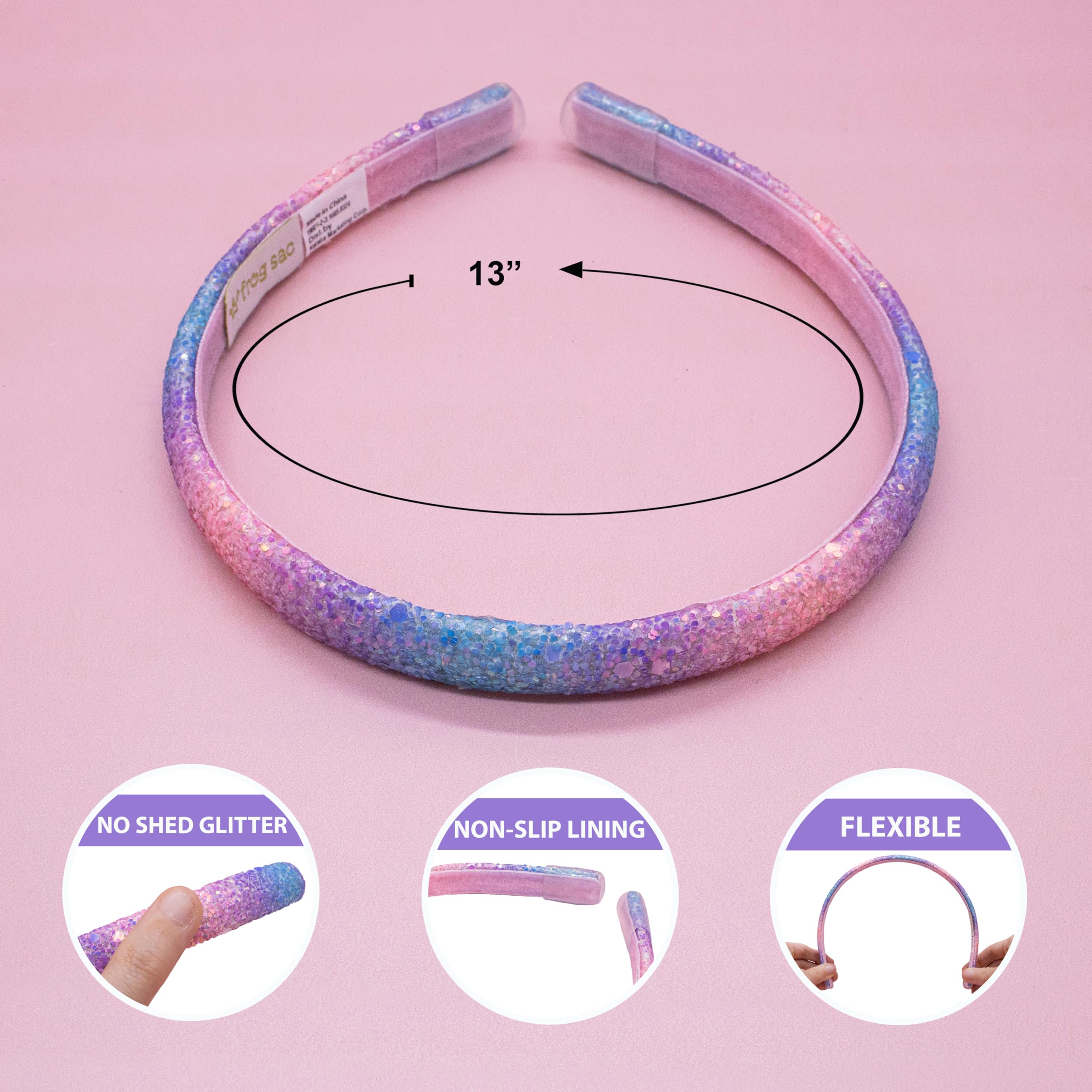 FROG SAC glitter headbands gold shimmer for festive accents