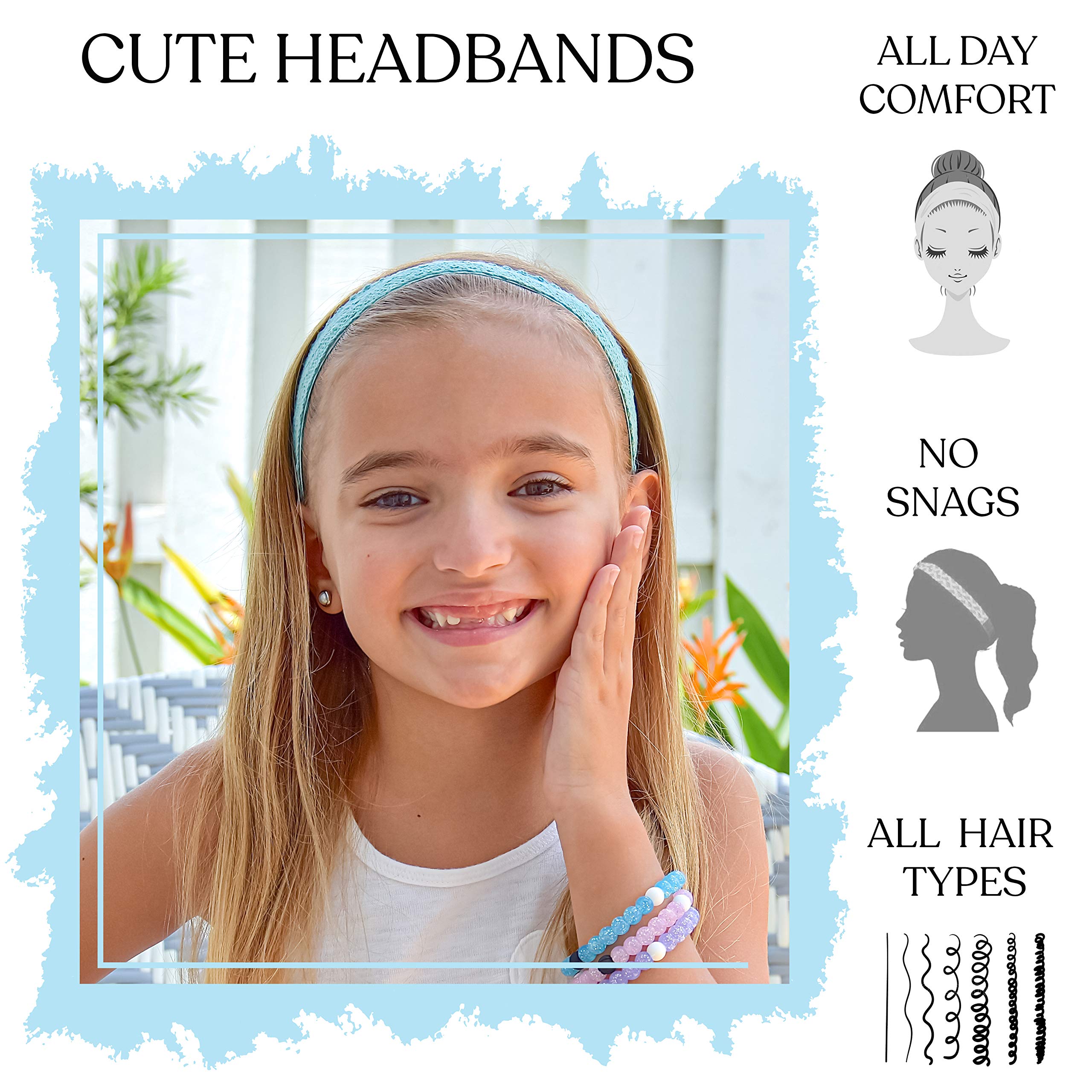 FROG SAC pastel lace headbands—boho chic styling for dresses and separates.