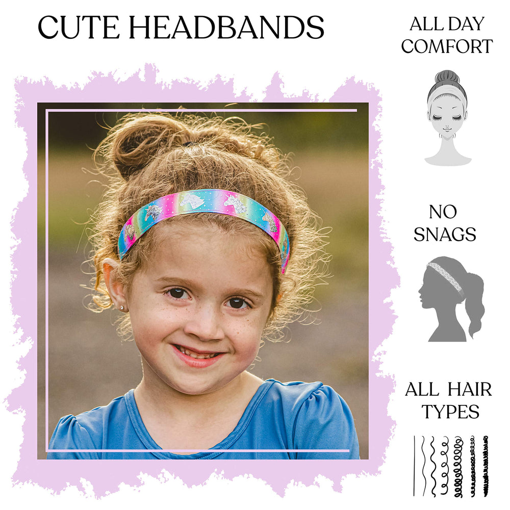 FROG SAC unicorn headbands glitter textured ribbon adds sparkle to outfits