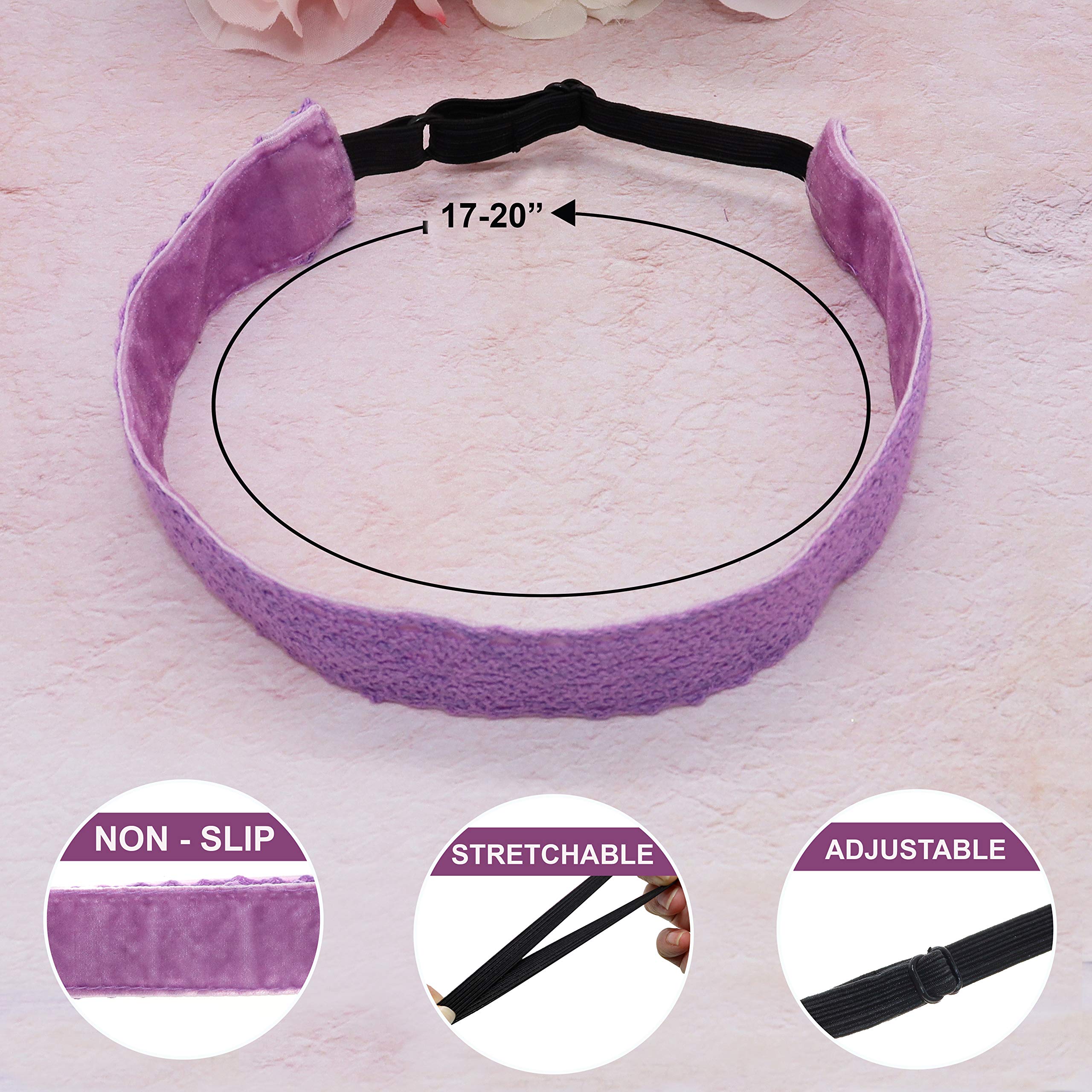 FROG SAC velvet non-slip lining—secure headbands during active play.