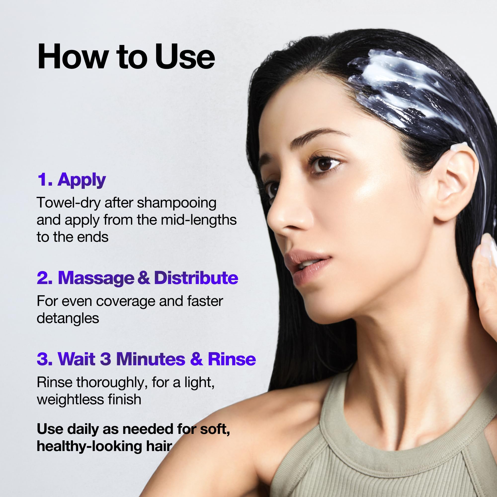 FROMLABS After-shampoo 3–5 minute rinse reveals soft, hydrated ends.
