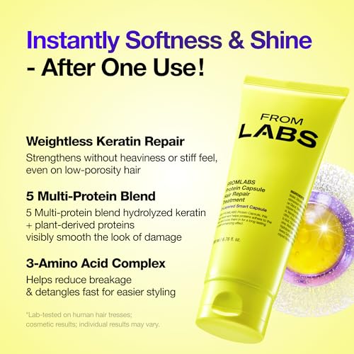 FROMLABS Hair treatment on hands demonstrates slip for easy detangling.