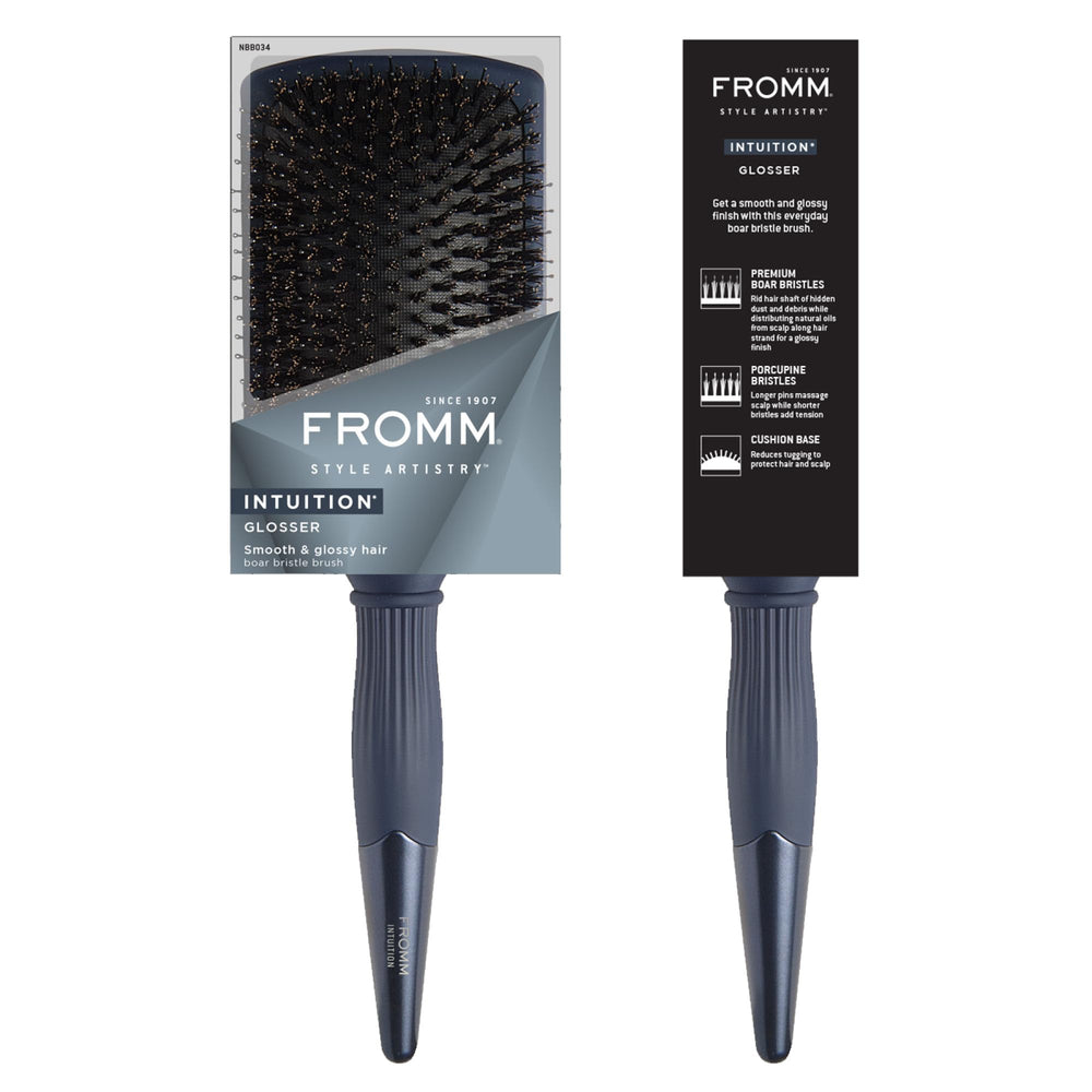 Fromm Intuition Glosser navy-blue brush ideal for cool-toned looks.