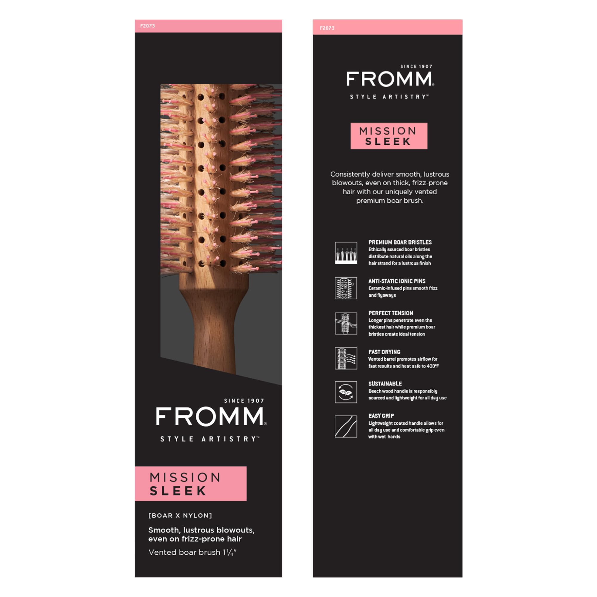 Fromm Mission Sleek finish shows glossy, salon-quality shine