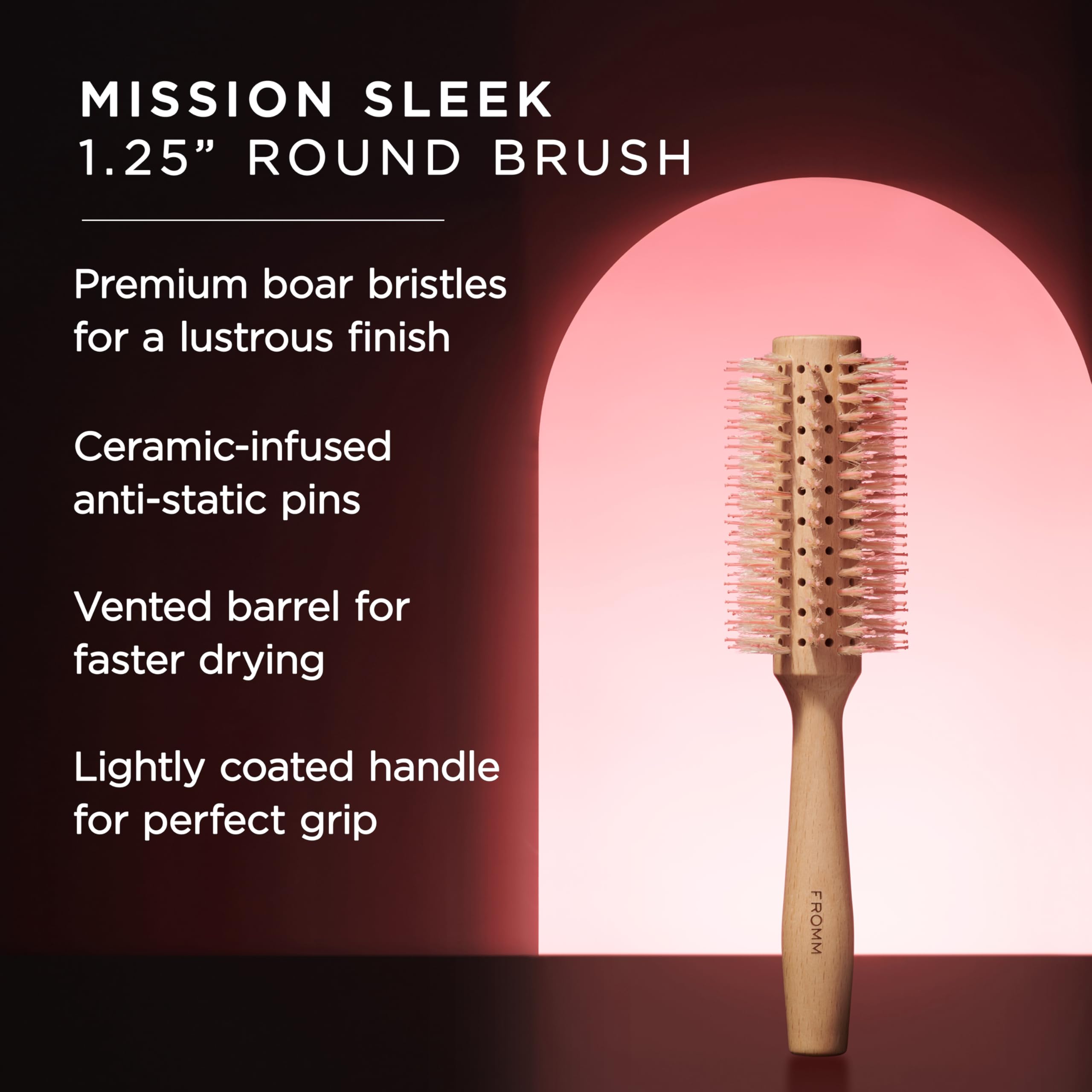 Fromm Mission Sleek vented barrel with airflow for faster blow-drying