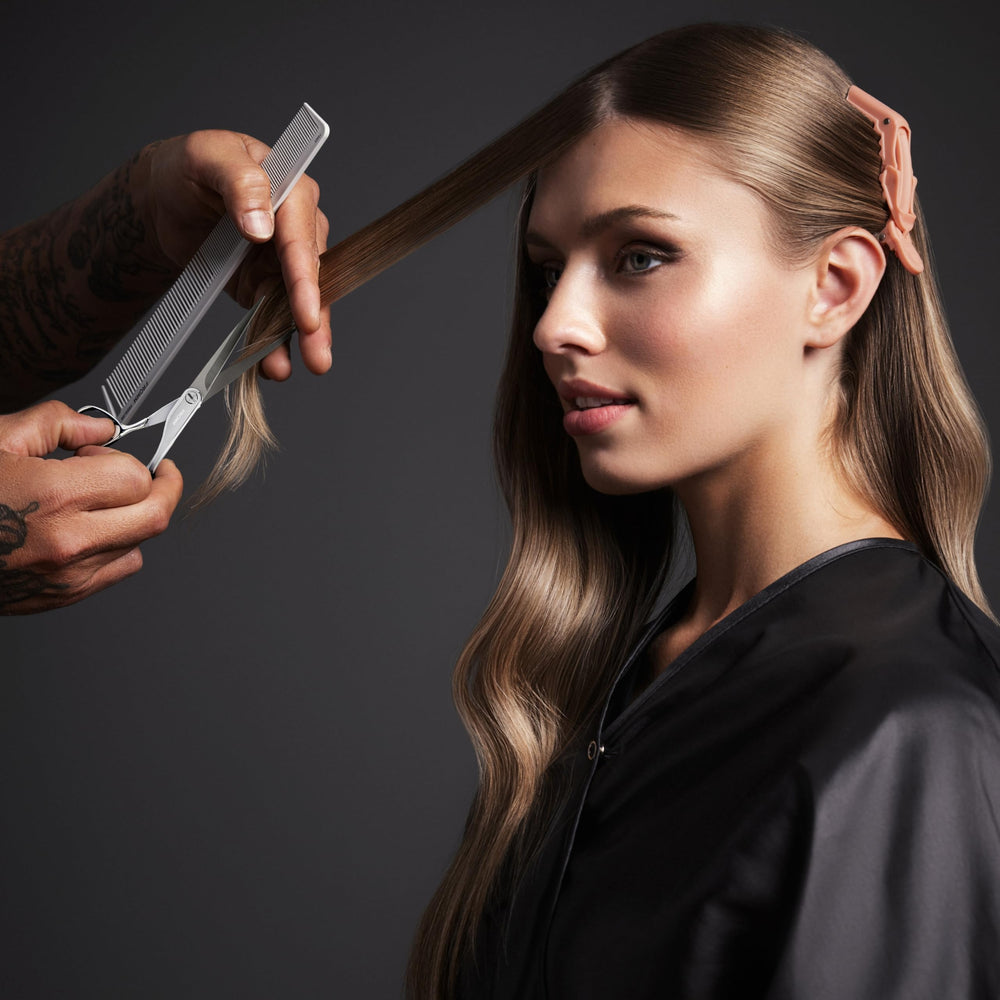 Fromm Professional Explore ergonomic semi-offset handle supporting comfortable styling sessions