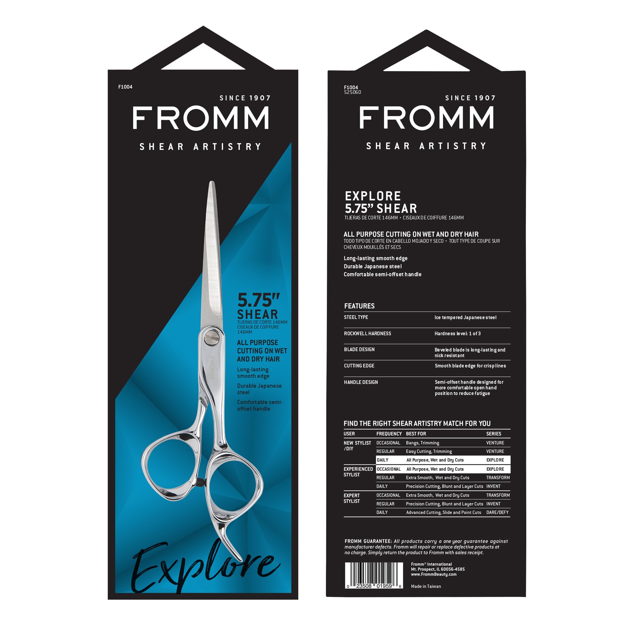 Fromm Professional Explore packaging box highlighting premium craftsmanship