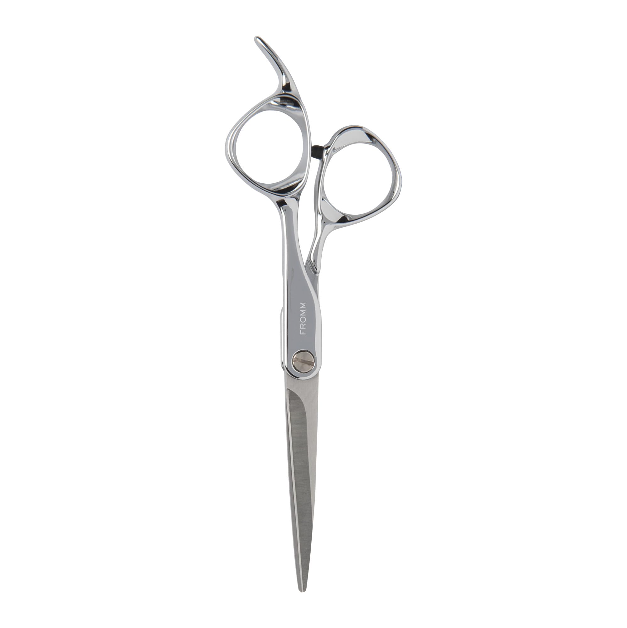 Fromm Professional Explore polished silver hair scissors close-up blade for precise cuts