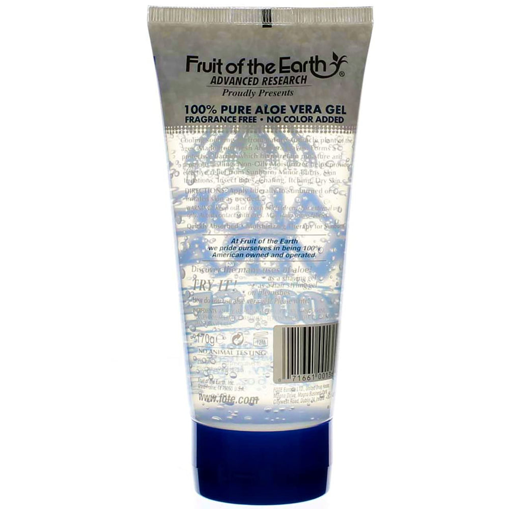 Fruit of the Earth Aloe Vera Gel non-oily moisturizer for quick hydration.