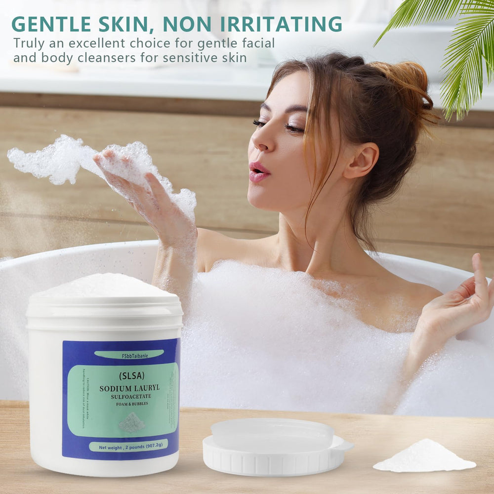 FSbbTaibanle SLSA powder soap-making steps demonstrating versatile formulation.